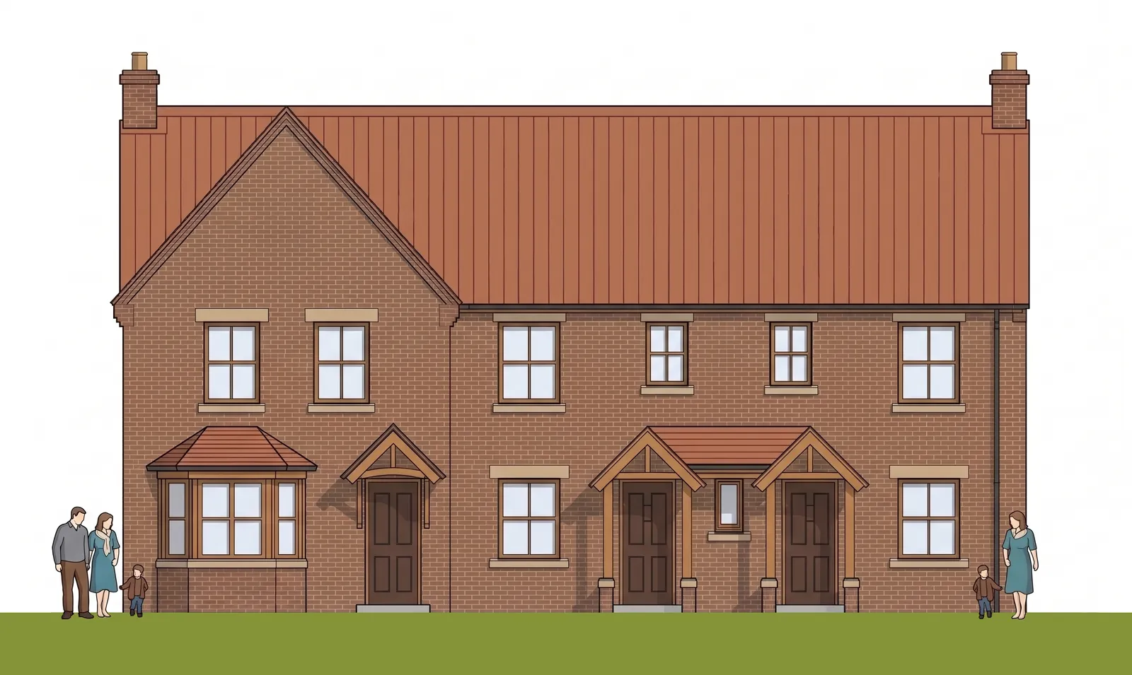 Contemporary Terraced House Render